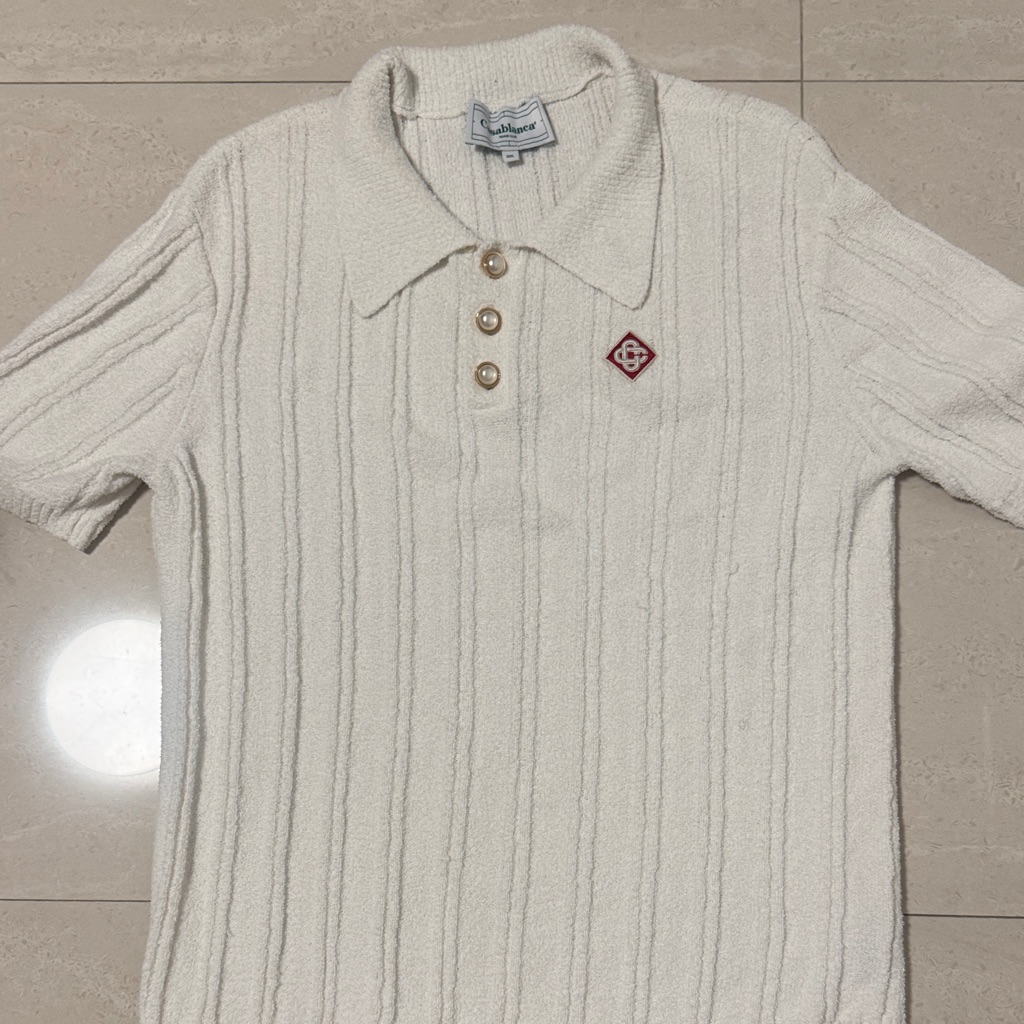 White Polo Shirt With Embroidered Logo